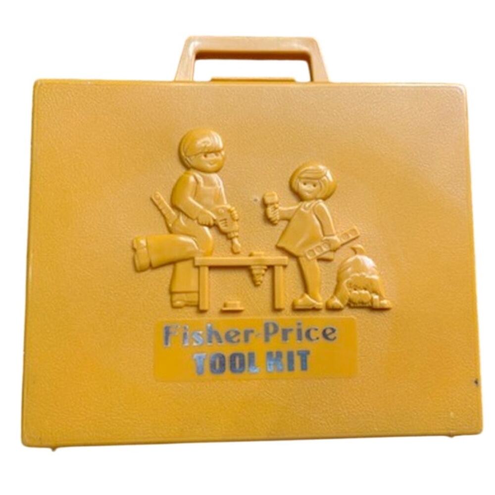 VINTAGE 1977 FISHER PRICE TOOL SET 924 PLASTIC TOY WORKBENCH